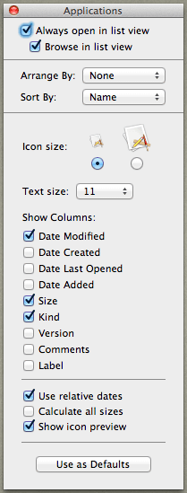Finder View Options 2