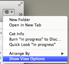 Finder Window Show View Options