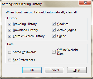 Firefox History On Exit
