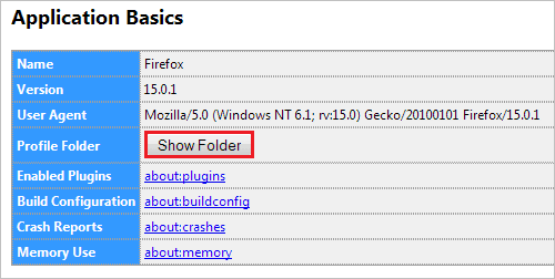 Firefox Show Folder
