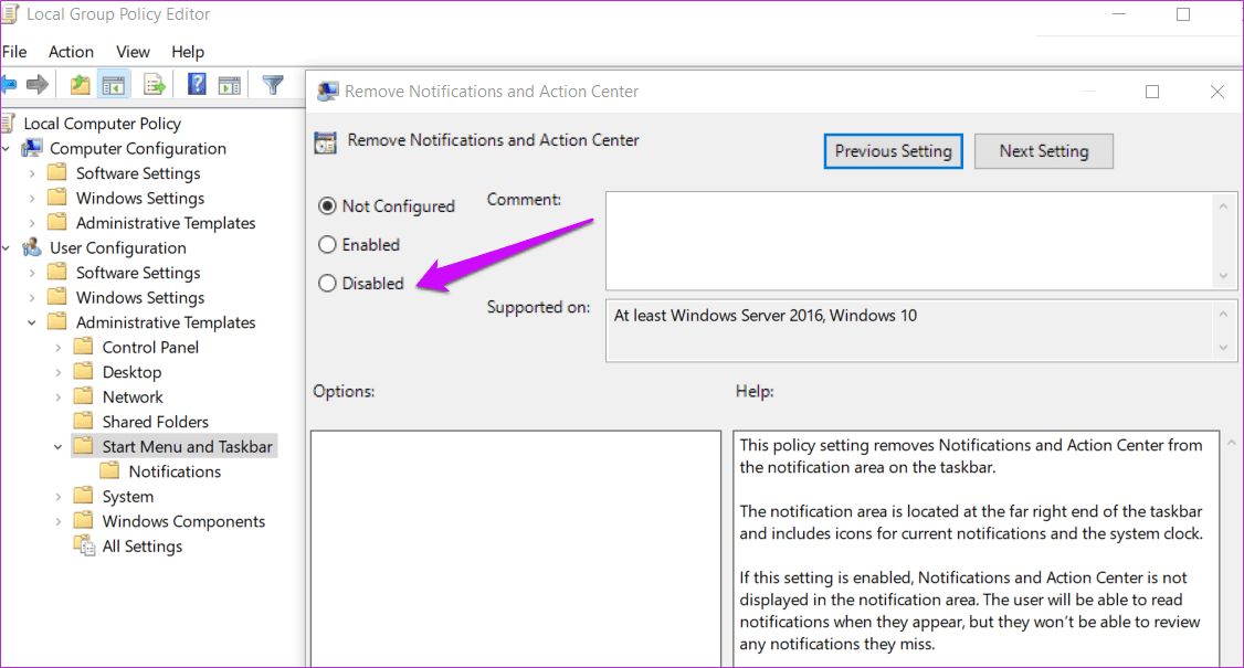 Fix Action Center Greyed Out on Windows 10 9