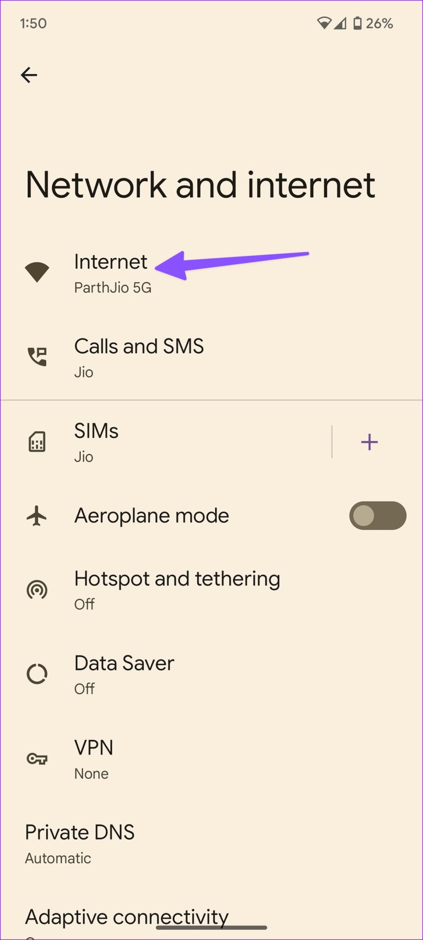 open internet on Android
