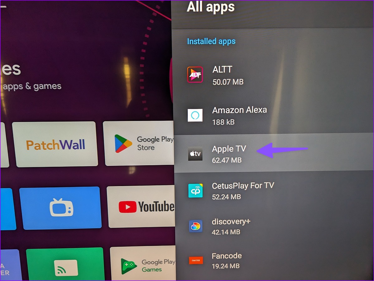 app on android tv