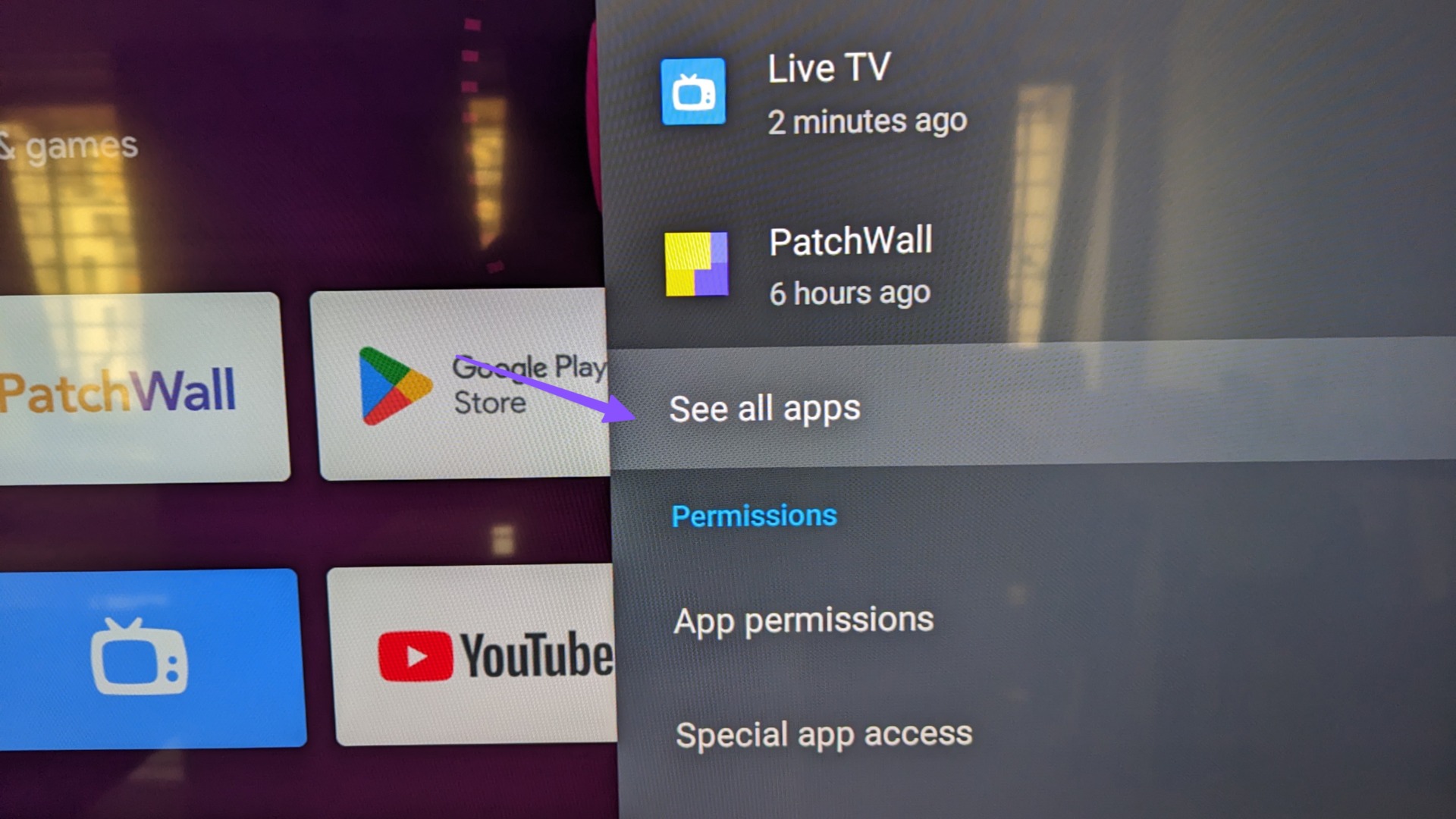see all apps on Android TV