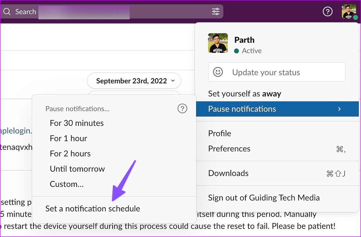notification schedule on Mac