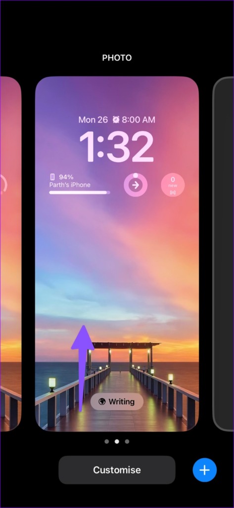 Swipe up on the Lock Screen