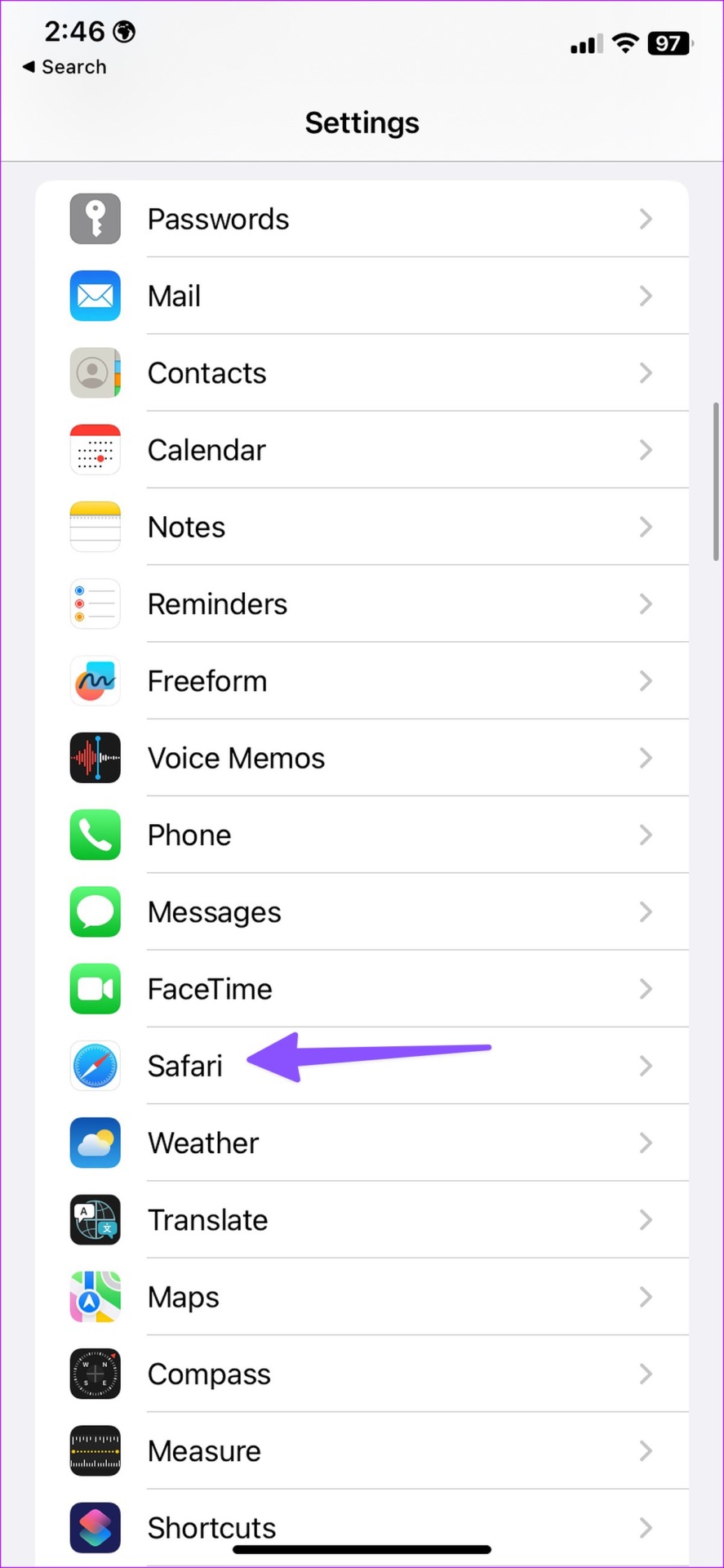 Abrir Safari en iPhone
