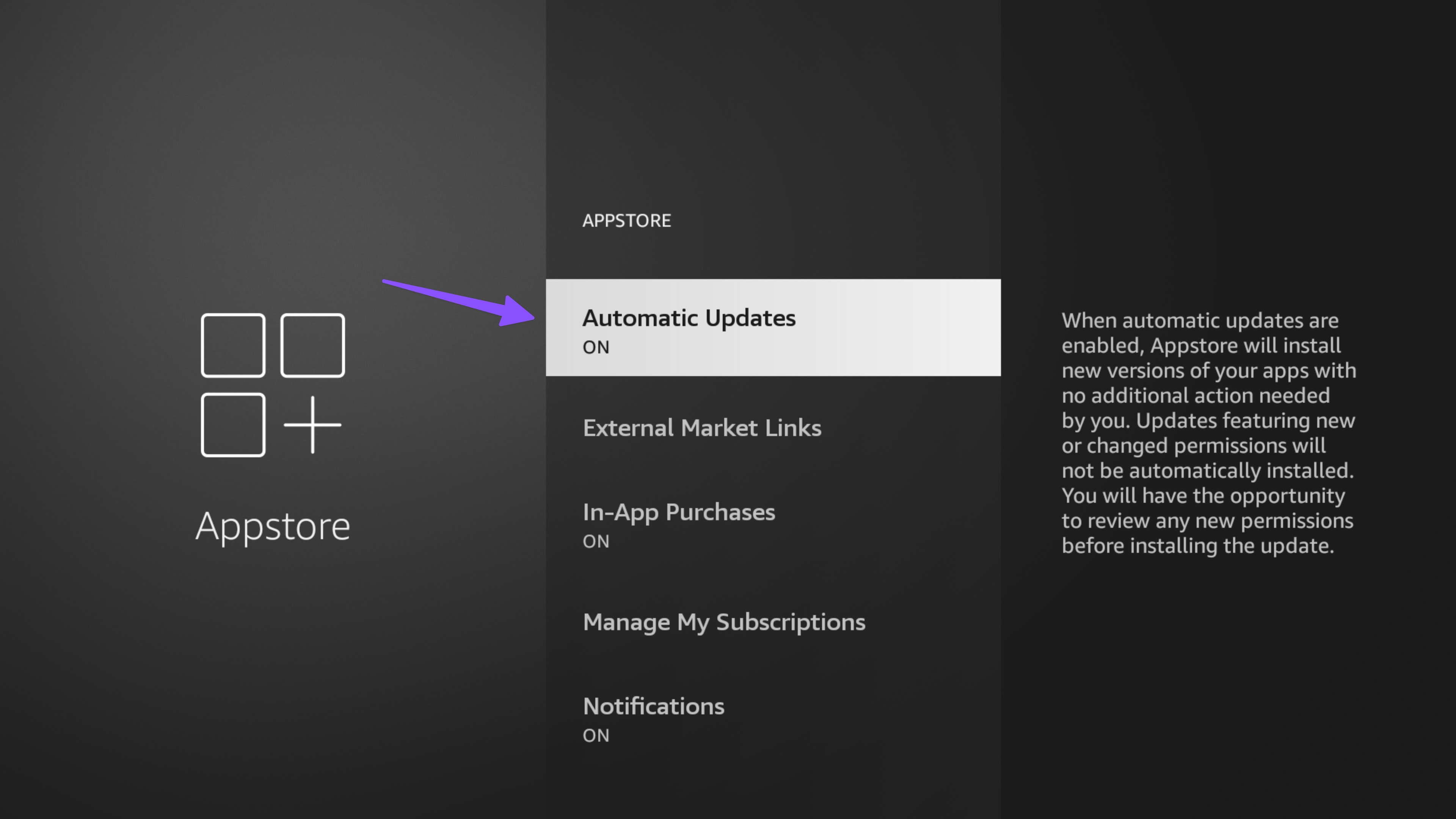 Enable automatic updates Fire TV Stick