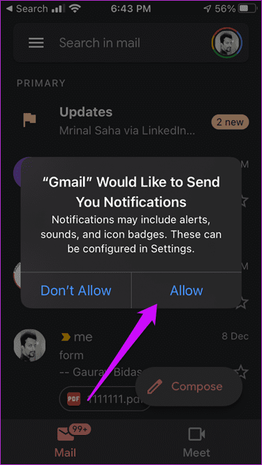 Fix Gmail Notifications Not Working on i Phone 10