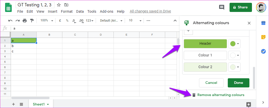 Fix Green Cell or Green Line Error in Google Sheets 6