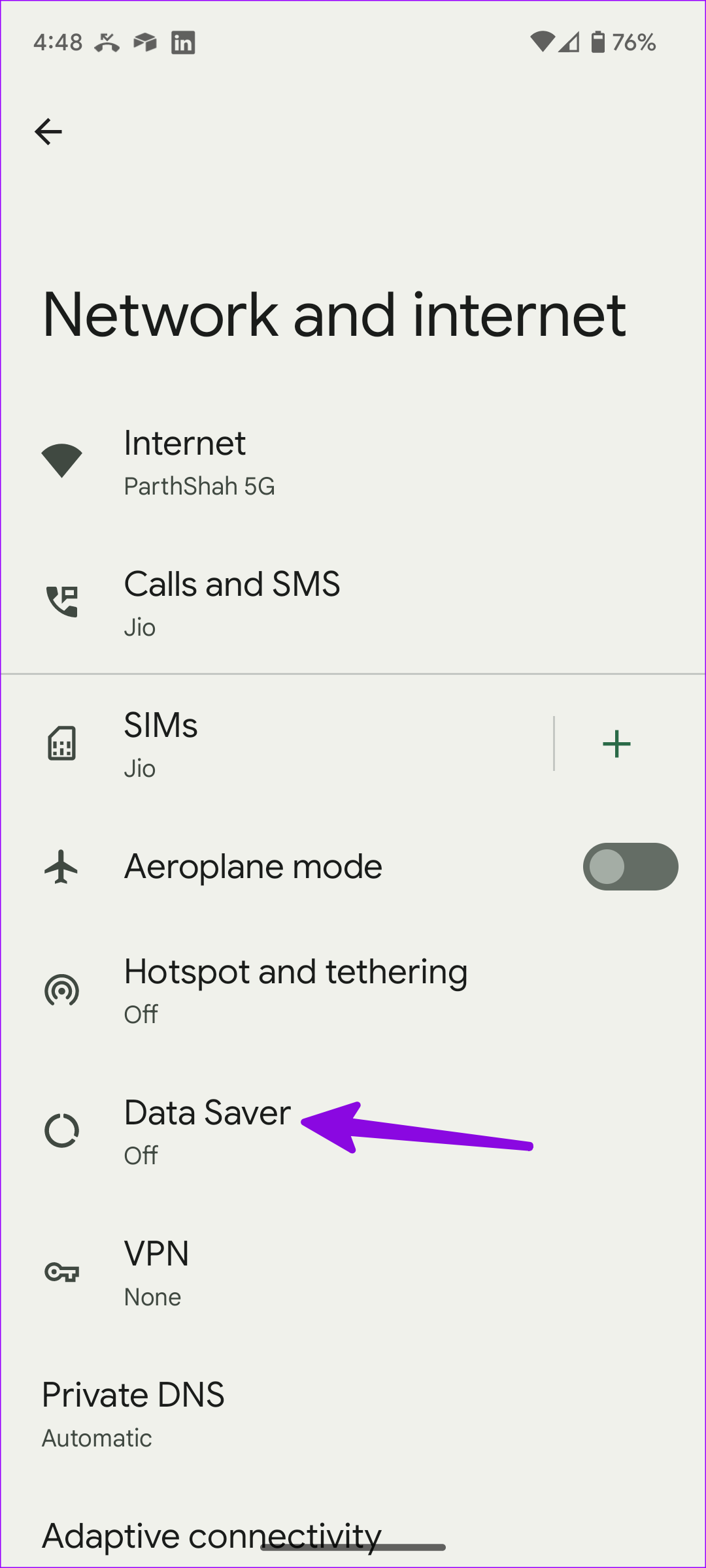 data saver on Android