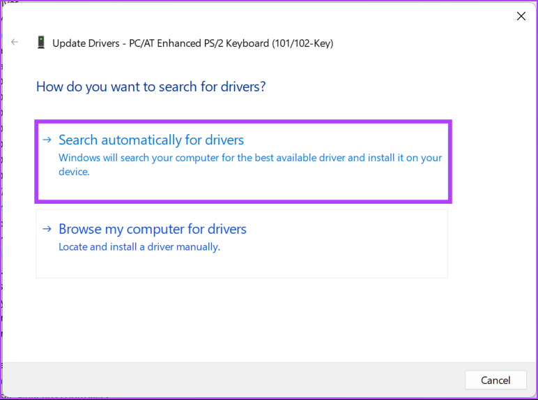 click on ‘Search automatically for drivers.’