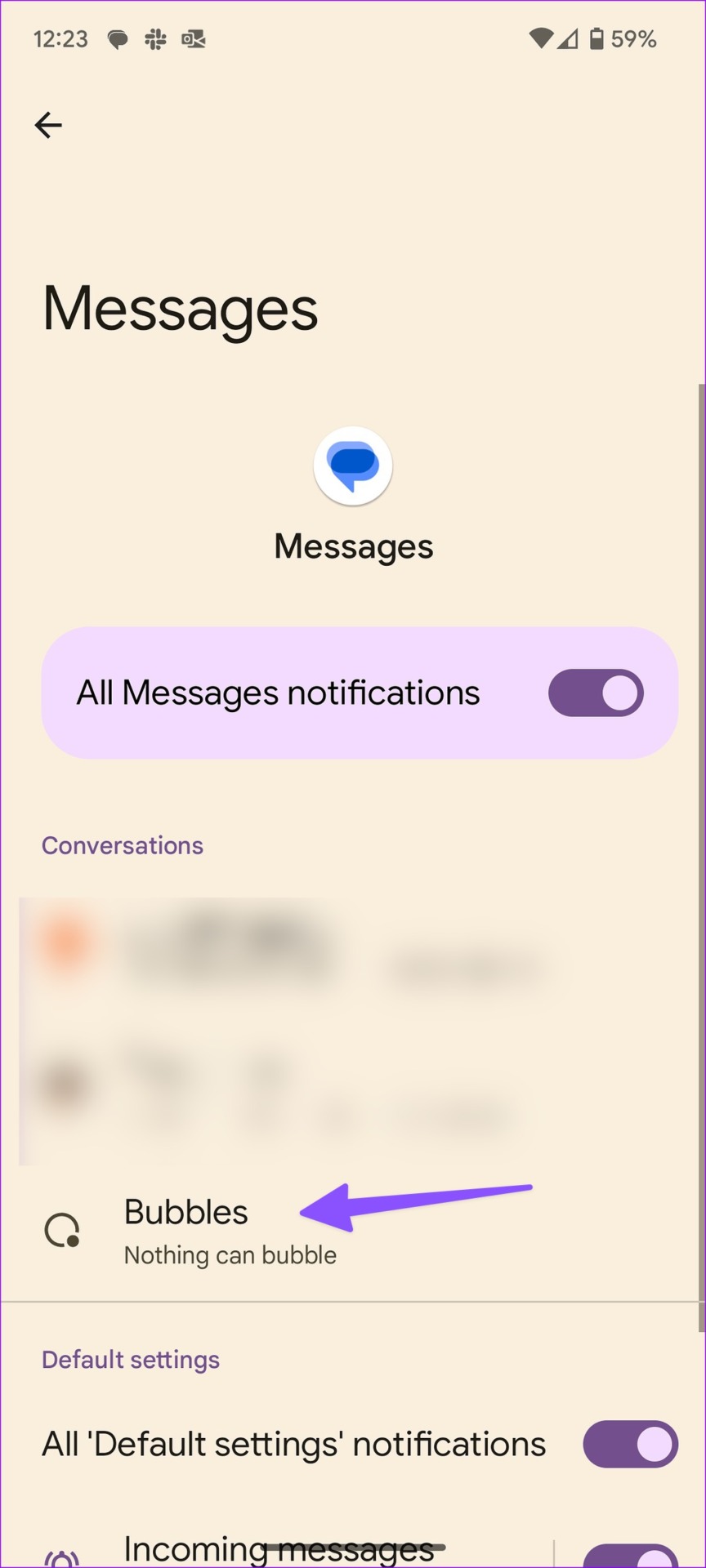 bubble notifications on Android