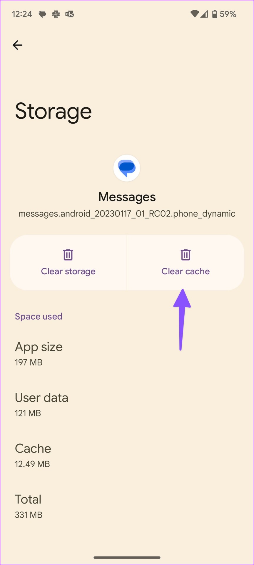 clear messages cache