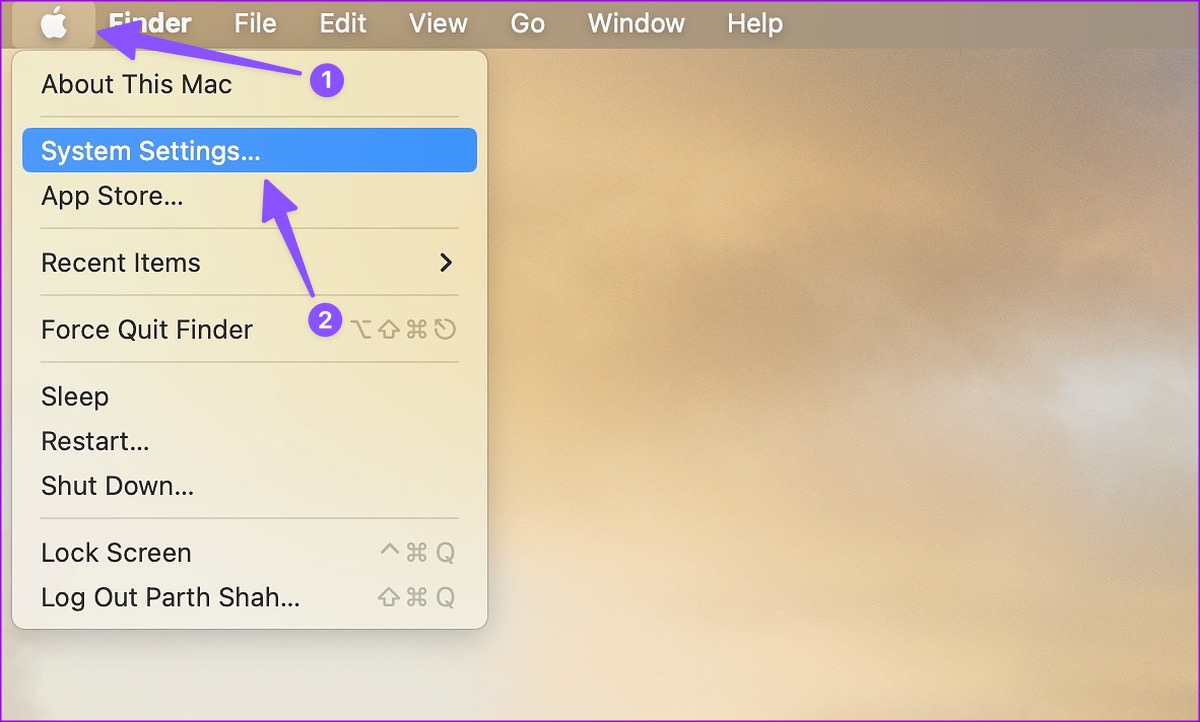 Ouvrez les paramètres système sur votre Mac