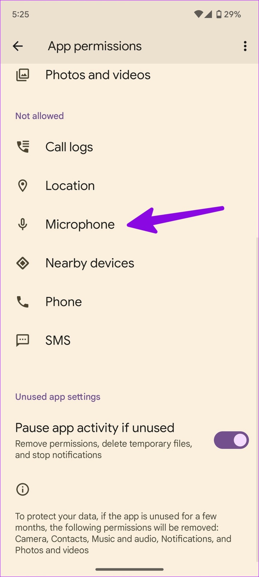 microphone permission for WhatsApp
