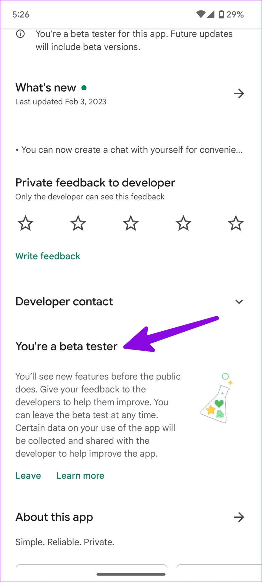 beta tester for WhatsApp