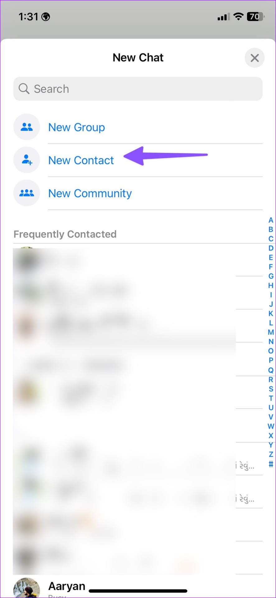 Add new contact on iPhone