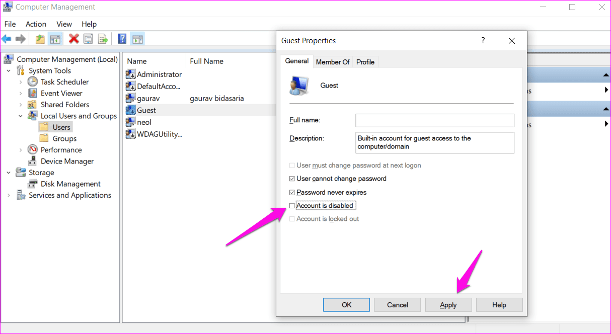 Fix Windows 10 Guest Account Not on Login Screen 3