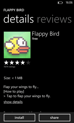 Flappy Bird Wp8 Thumb