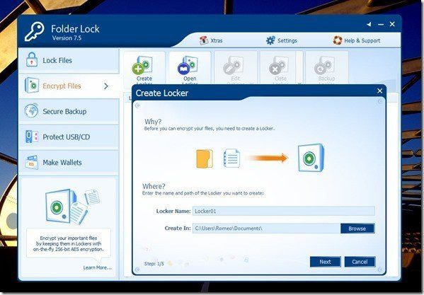 Folder Lock Creating Locker