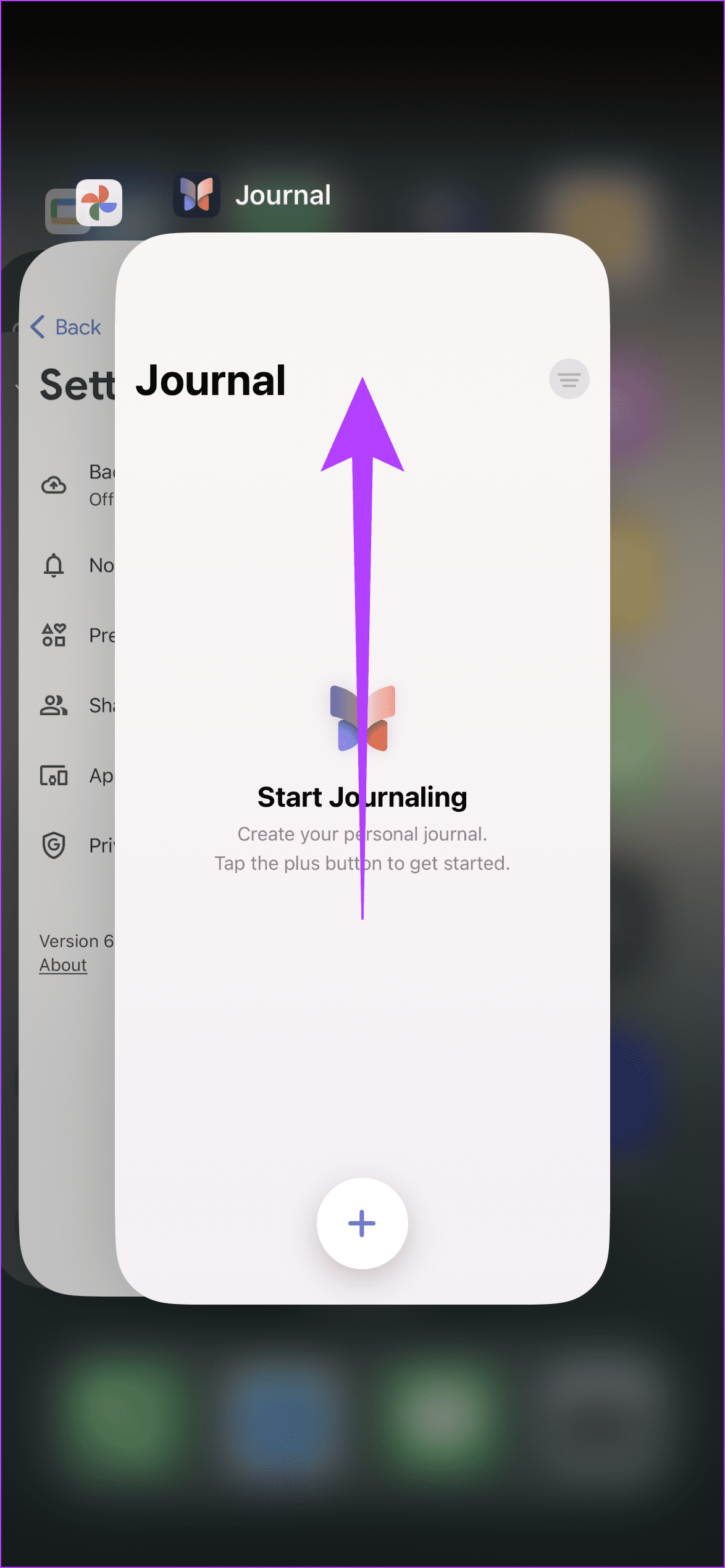Force Close and Reopen Journal App