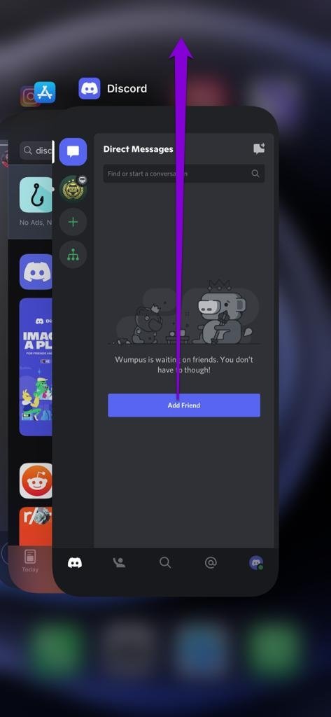 Force Stop Discord on i Phone