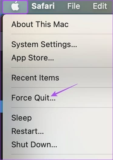Force quit settings Mac