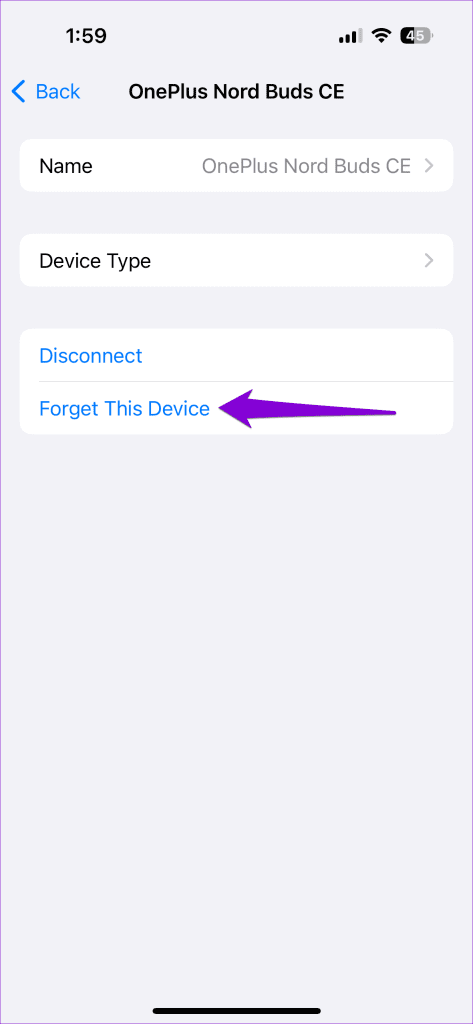 Forget Bluetooth Devices on iPhone