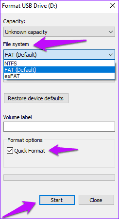Format USB Drive to NTFS
