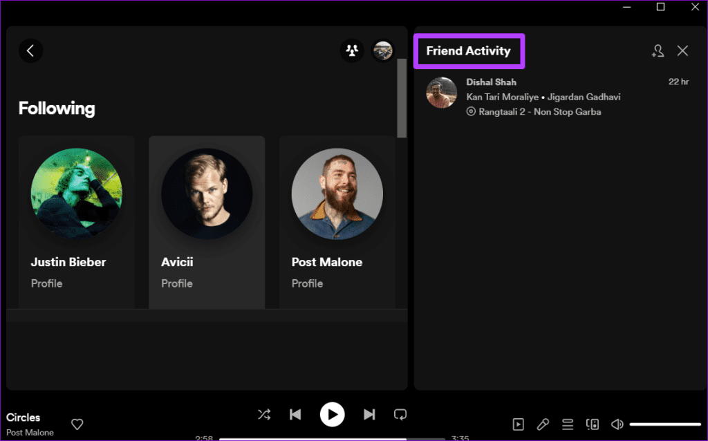 Friend Activity Tab in Spotify for Windows