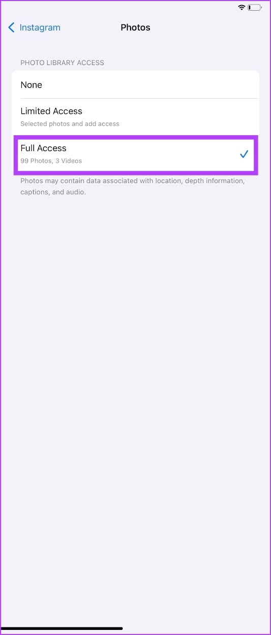 Full Access to Photos