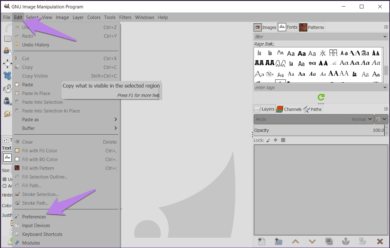 GIMP not showing new fonts 3