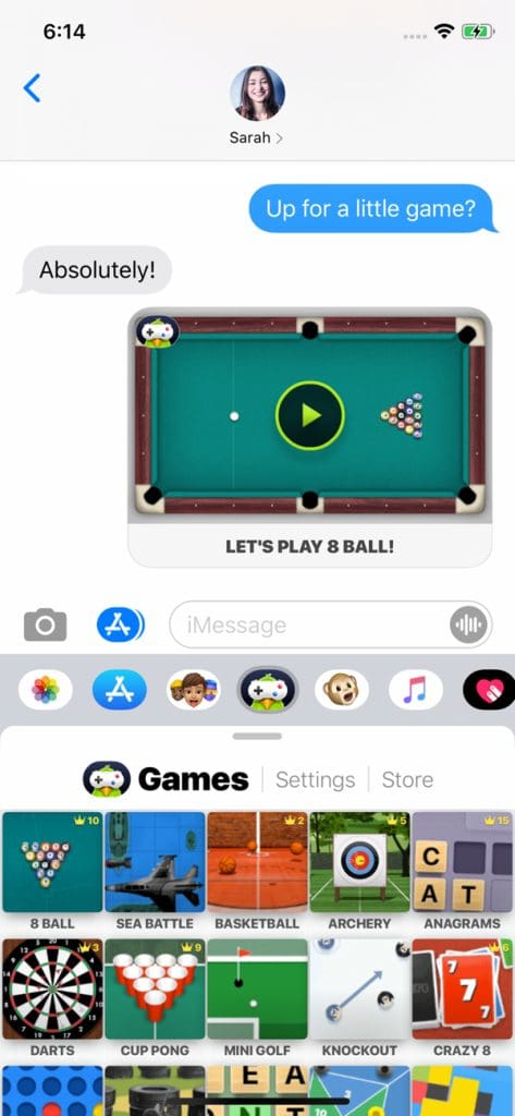 Game Pigeon for iMessage