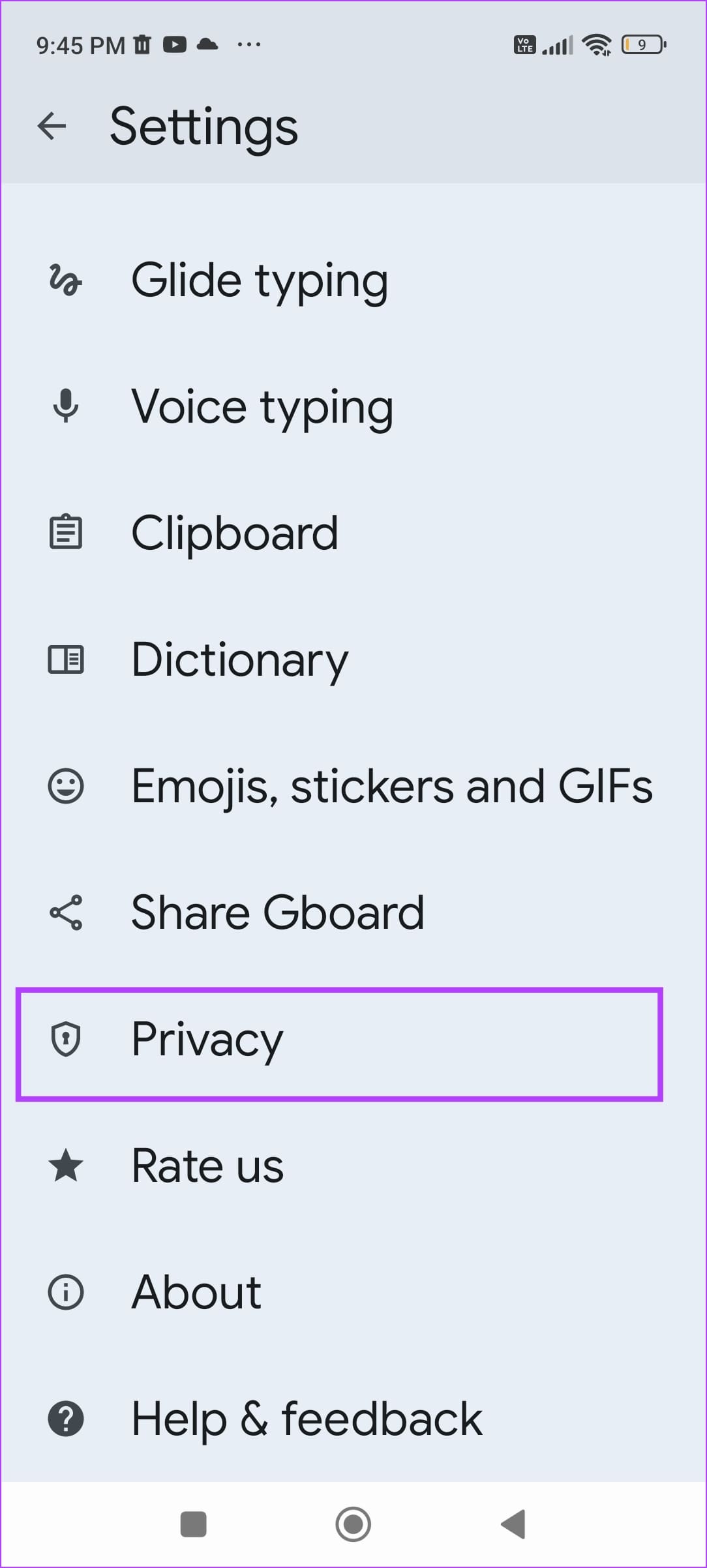 Gboard Privacy Android