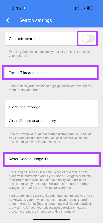 Gboard Privacy iPhone2