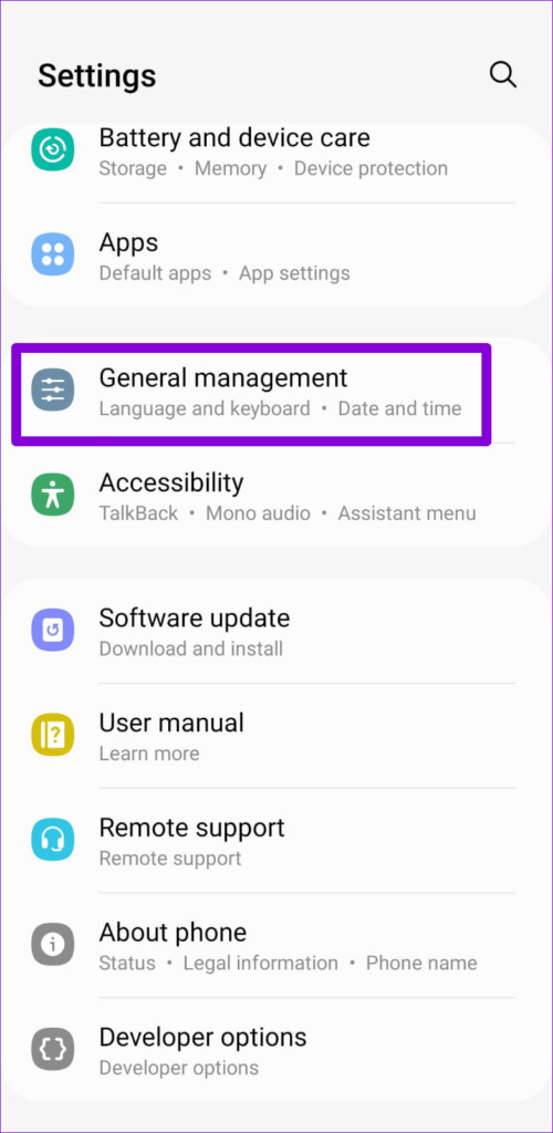 General Management on Android