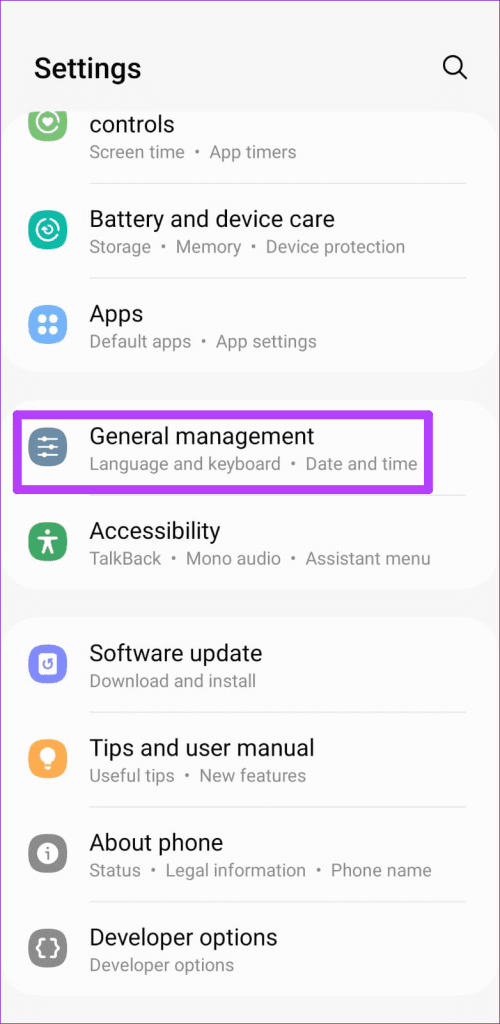 General Management on Android Phone