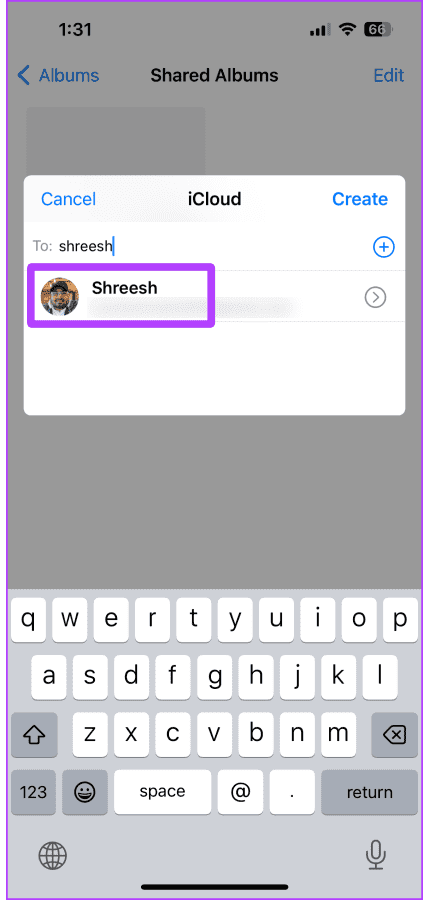 Give a Name to the Shared Album 1
