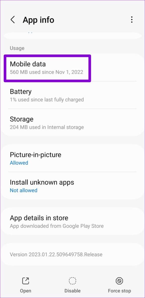 Gmail App Mobile Data on Android