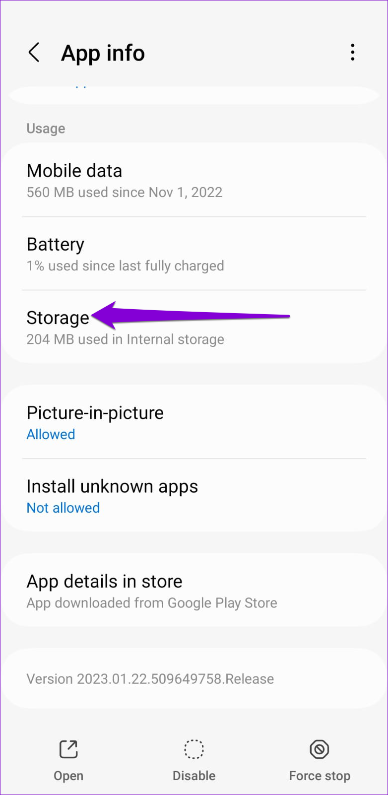 Gmail App Storage on Android