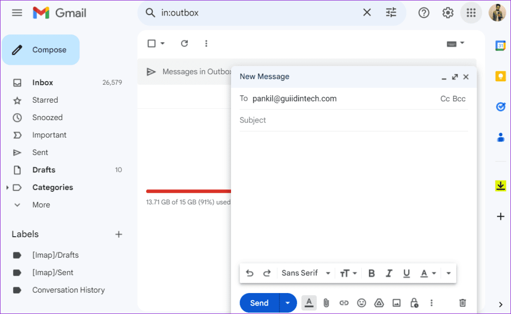 Gmail Compose Feature