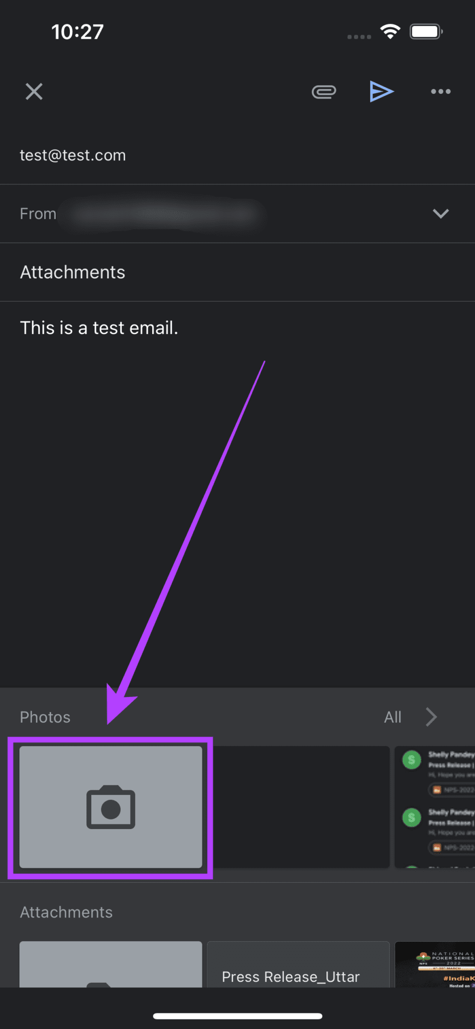 iPhoneのGmailに添付ファイルを追加する方法