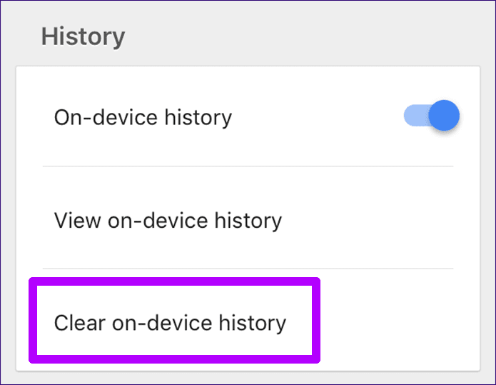 Google App Clear History Cache 5