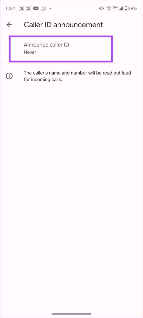 Google Dialer Caller ID Announcement