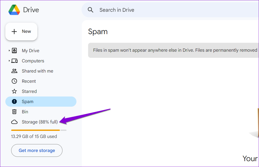 Google Drive Storage Status