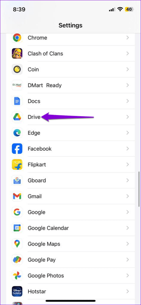 Google Drive on iPhone