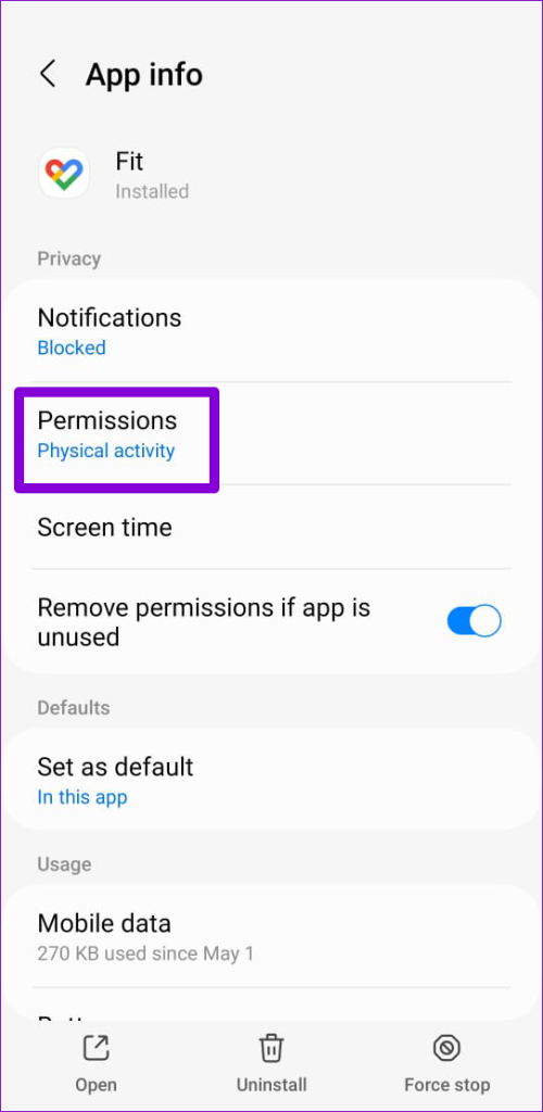 Google Fit App Permissions