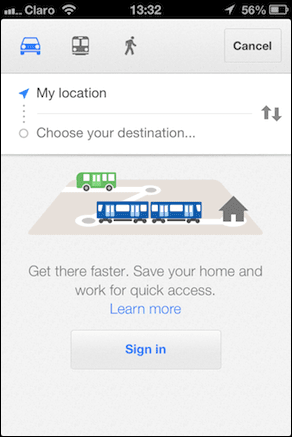 Google Maps Choose Destination