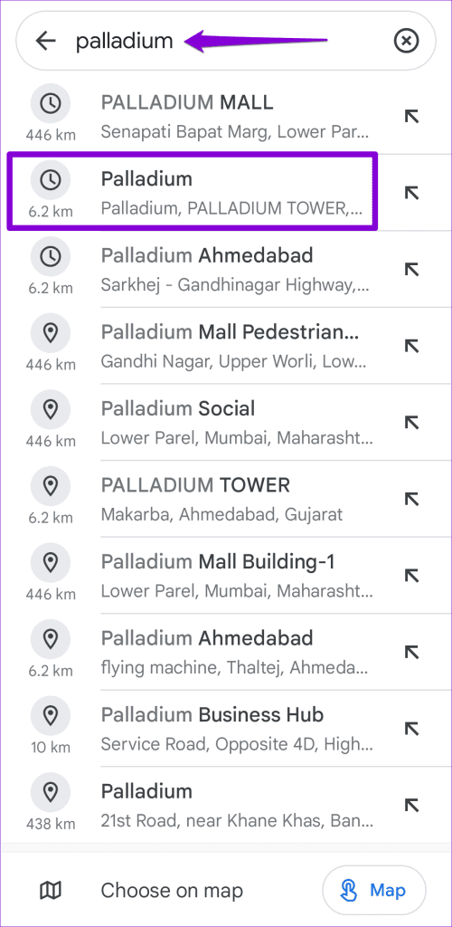 Google Maps Search Function